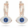 Boucles d'oreilles Swarovski Bijoux 5425857 - Acier Doré Rose Cristaux Swarovski Yeux Bleux Femme