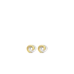 Boucles d'Oreilles Ti Sento 7784SY - puces argent anneaux entrelacés bicolores