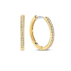 Boucles D'Oreilles Ti Sento - 7959ZY Argent Doré Créoles Et Pavage