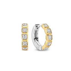 Boucles D'Oreilles Ti Sento - 7965ZY Argent Doré Et Oxydes De Zirconium Sertis Clos Carré