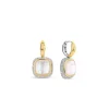 Boucles D'Oreilles Ti Sento - 7968MW Argent Doré Doublé Nacre Carré Et Oxydes De Zirconium