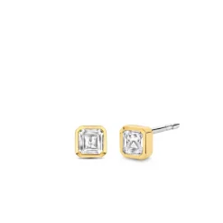 Boucles D'Oreilles Ti Sento - 7967ZY Argent Doré Et Oxydes Carrés