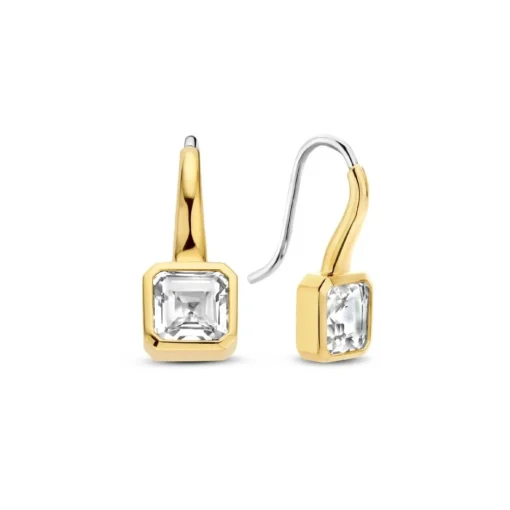 Boucles D'Oreilles Ti Sento - 7966ZY Argent Doré Et Oxydes Carrés