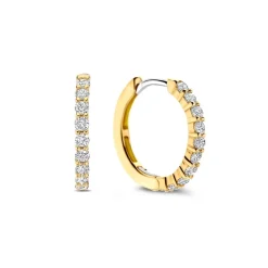 Boucles D'Oreilles Ti Sento - 7958ZY Argent Doré Anneaux Et Pavage
