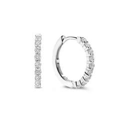 Boucles D'Oreilles Ti Sento - 7958ZI Argent Rhodié Anneaux Et Pavage