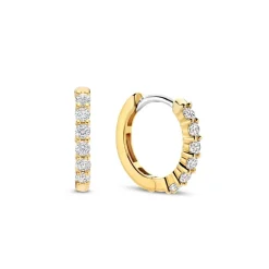Boucles D'Oreilles Ti Sento - 7957ZY Argent Doré Anneaux Et Pavage