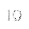 Boucles D'Oreilles Ti Sento - 7957ZI Argent Rhodié Anneaux Et Pavage