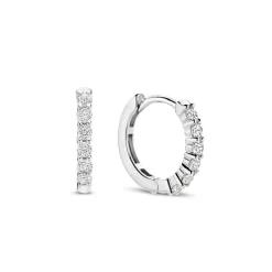 Boucles D'Oreilles Ti Sento - 7957ZI Argent Rhodié Anneaux Et Pavage