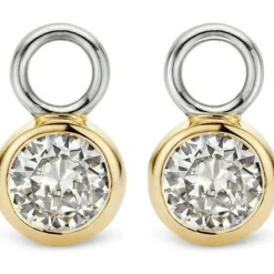 Boucles d'oreilles Ti Sento 9180ZY - Boucles d'oreilles Argent Serti Clos Doré Femme