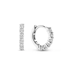 Boucles D'Oreilles Ti Sento - 7956ZI Argent Rhodié Anneaux Et Pavage
