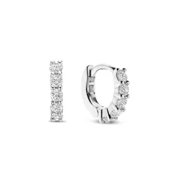 Boucles D'Oreilles Ti Sento - 7955ZI Argent Rhodié Anneaux Et Pavage