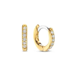 Boucles D'Oreilles Ti Sento - 7954ZY Argent Doré Anneaux Et Pavage
