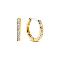 Boucles D'Oreilles Ti Sento - 7812ZY Argent Doré Anneaux Et Pavage