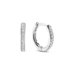Boucles D'Oreilles Ti Sento - 7812ZI Argent Rhodié Anneaux Et Pavage