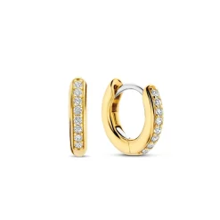 Boucles D'Oreilles Ti Sento - 7811ZY Argent Doré Anneaux Et Pavage