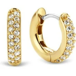 Boucles d'oreilles Ti Sento 7210ZY - Boucles d'oreilles Argent Doré Anneau Pavé Femme