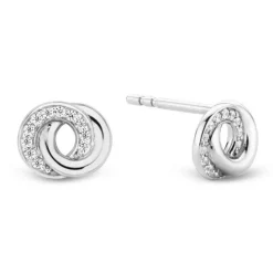 Boucles d'oreilles Ti Sento 7784ZI - Boucles d'oreilles Argent Anneaux Entrelacés