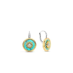 Boucles D'Oreilles Ti Sento - 7971TQ Argent Doré Pièce Fond Turquoise