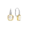Boucles D'Oreilles Ti Sento - 7969MW Argent Doré Doublé Nacre Carré Et Oxydes De Zirconium