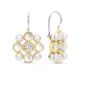 Boucles D'Oreilles Ti Sento - 7964YP Argent Doré Perles Synthétiques Et Oxyde De Zirconium Carré