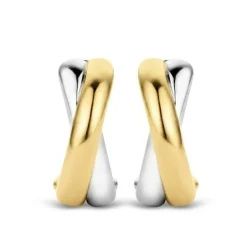 Boucles d'oreilles Ti Sento 7667SY - Boucles d'oreilles Entrelacés Bi Colores Doré