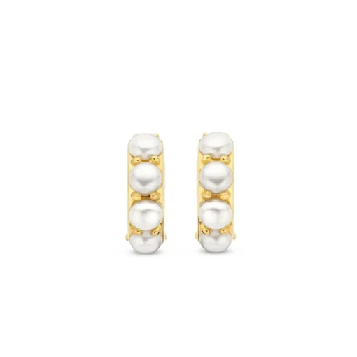 Boucles D'Oreilles Ti Sento - 7962YP Argent Doré Et Perles Synthétiques