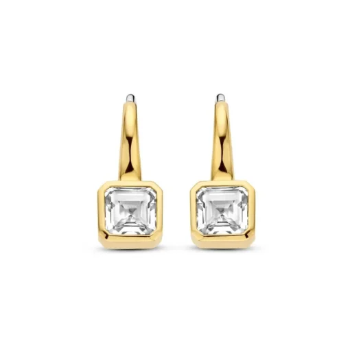 Boucles D'Oreilles Ti Sento - 7966ZY Argent Doré Et Oxydes Carrés