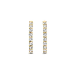Boucles D'Oreilles Ti Sento - 7958ZY Argent Doré Anneaux Et Pavage