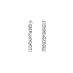 Boucles D'Oreilles Ti Sento - 7958ZI Argent Rhodié Anneaux Et Pavage