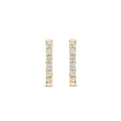 Boucles D'Oreilles Ti Sento - 7957ZY Argent Doré Anneaux Et Pavage