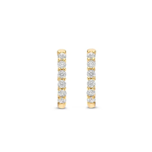 Boucles D'Oreilles Ti Sento - 7957ZY Argent Doré Anneaux Et Pavage