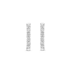 Boucles D'Oreilles Ti Sento - 7957ZI Argent Rhodié Anneaux Et Pavage