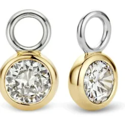 Boucles d'oreilles Ti Sento 9180ZY - Boucles d'oreilles Argent Serti Clos Doré Femme