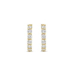 Boucles D'Oreilles Ti Sento - 7956ZY Argent Doré Anneaux Et Pavage