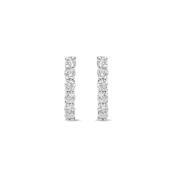 Boucles D'Oreilles Ti Sento - 7956ZI Argent Rhodié Anneaux Et Pavage