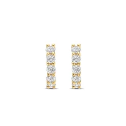 Boucles D'Oreilles Ti Sento - 7955ZY Argent Doré Anneaux Et Pavage