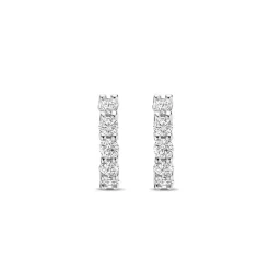 Boucles D'Oreilles Ti Sento - 7955ZI Argent Rhodié Anneaux Et Pavage
