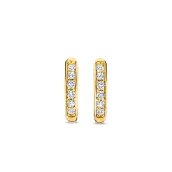Boucles D'Oreilles Ti Sento - 7954ZY Argent Doré Anneaux Et Pavage