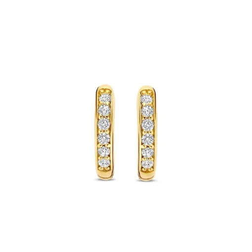 Boucles D'Oreilles Ti Sento - 7954ZY Argent Doré Anneaux Et Pavage