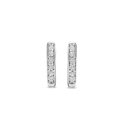 Boucles D'Oreilles Ti Sento - 7954ZI Argent Rhodié Anneaux Et Pavage