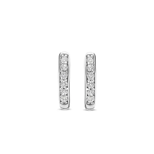 Boucles D'Oreilles Ti Sento - 7954ZI Argent Rhodié Anneaux Et Pavage
