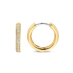Boucles D'Oreilles Ti Sento - 7812ZY Argent Doré Anneaux Et Pavage