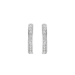 Boucles D'Oreilles Ti Sento - 7812ZI Argent Rhodié Anneaux Et Pavage