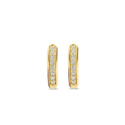 Boucles D'Oreilles Ti Sento - 7811ZY Argent Doré Anneaux Et Pavage