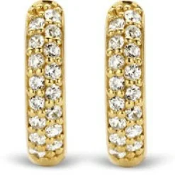 Boucles d'oreilles Ti Sento 7210ZY - Boucles d'oreilles Argent Doré Anneau Pavé Femme