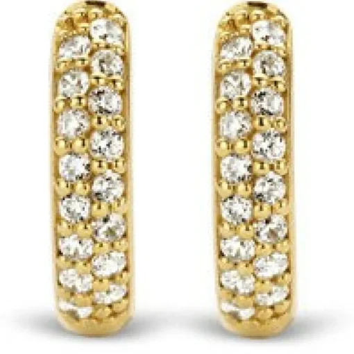 Boucles d'oreilles Ti Sento 7210ZY - Boucles d'oreilles Argent Doré Anneau Pavé Femme