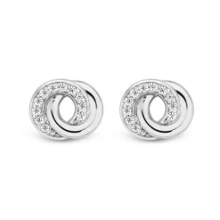 Boucles d'oreilles Ti Sento 7784ZI - Boucles d'oreilles Argent Anneaux Entrelacés