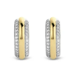 Boucles d'oreilles Ti Sento 7786ZY - Boucles d'oreilles Argent Gaudron Doré et Anneaux Pavés
