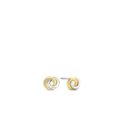 Boucles d'Oreilles Ti Sento 7784SY - puces argent anneaux entrelacés bicolores
