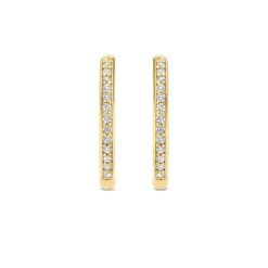 Boucles D'Oreilles Ti Sento - 7959ZY Argent Doré Créoles Et Pavage